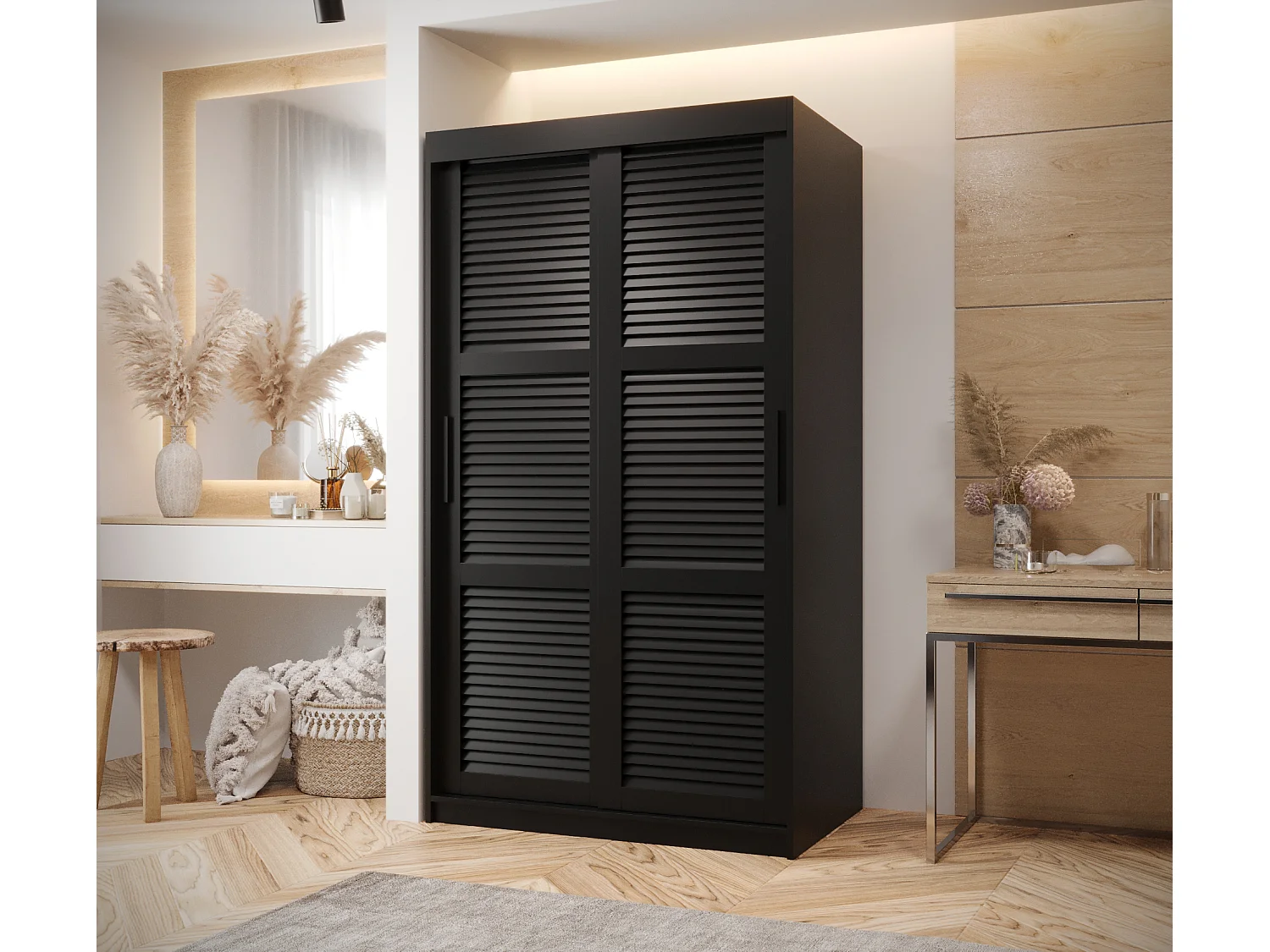 ARMOIRE ZALUZJA À PORTES COULISSANTES 200/100/62 2 Portes (negro)