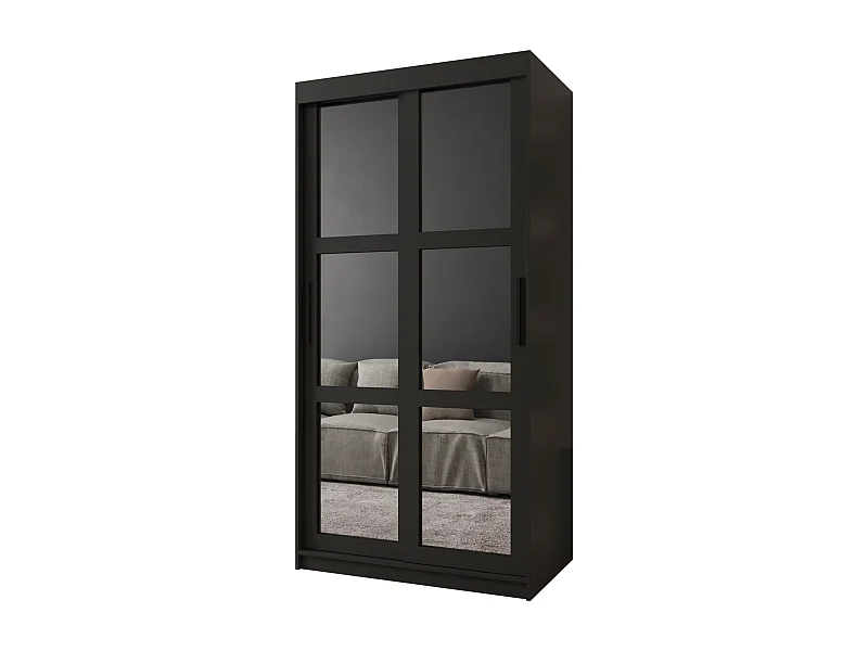 ARMOIRE MIROR À PORTES COULISSANTES 200/100/62 2 Portes (negro)
