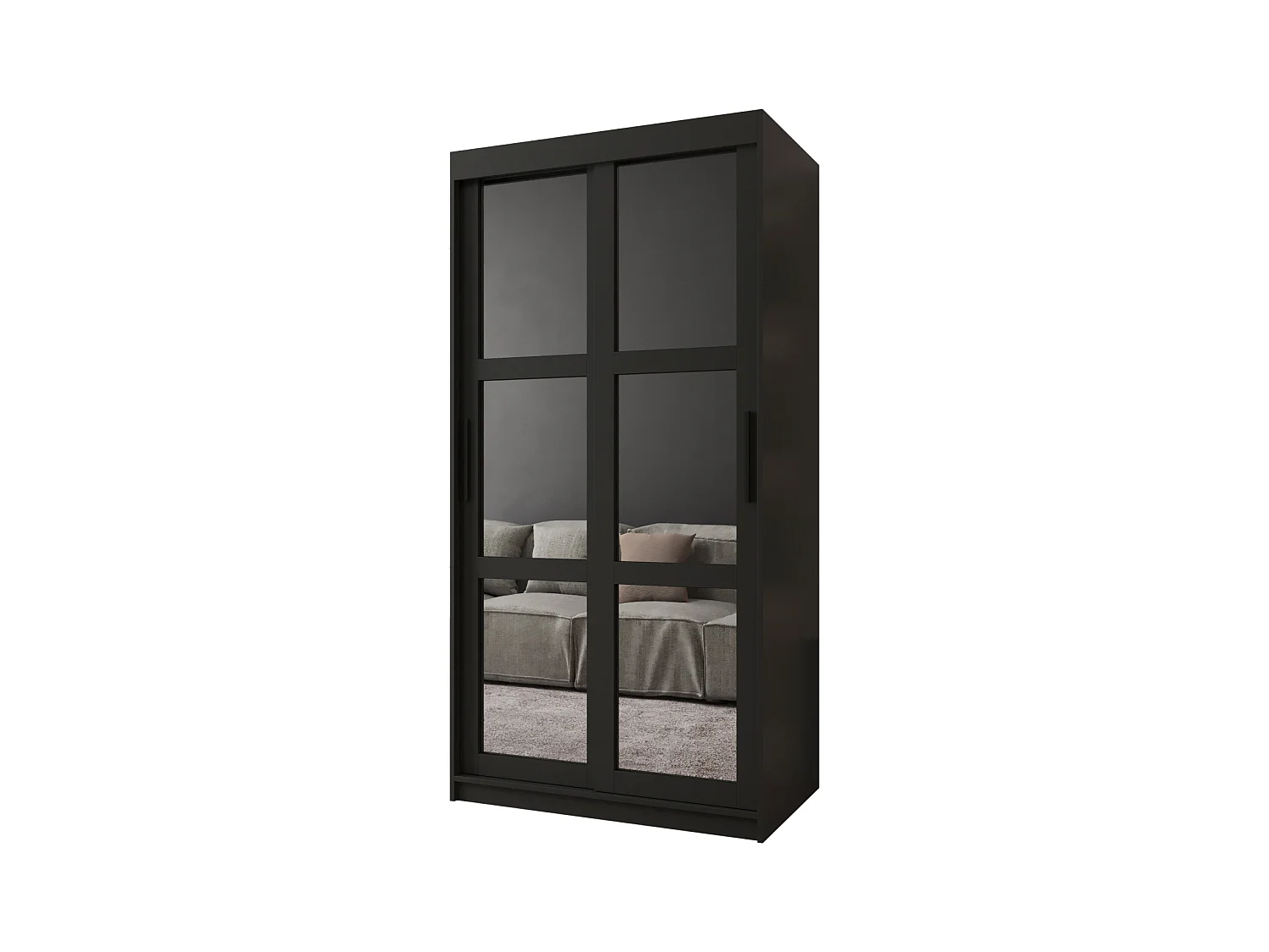 ARMOIRE MIROR À PORTES COULISSANTES 200/100/62 2 Portes (negro)