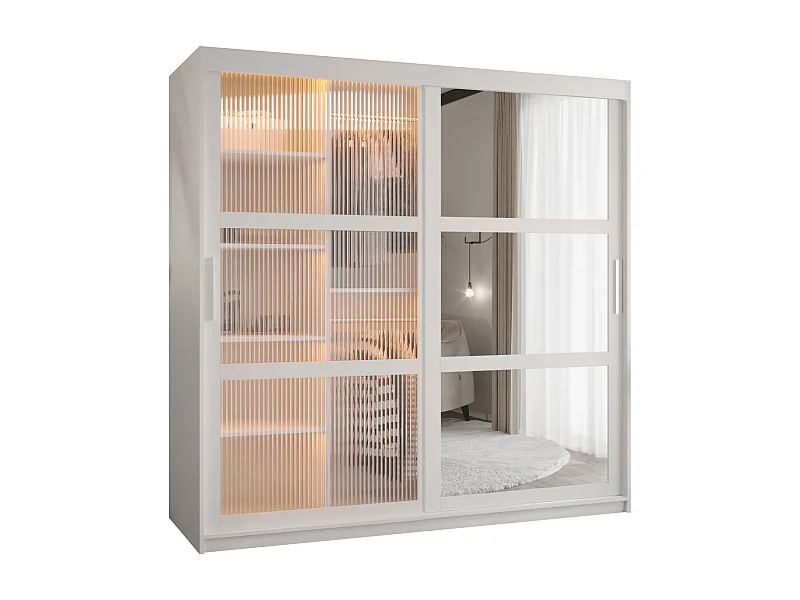 ARMOIRE FLUTES 2 À PORTES COULISSANTES 200/180/62 2 Portes (blanc)