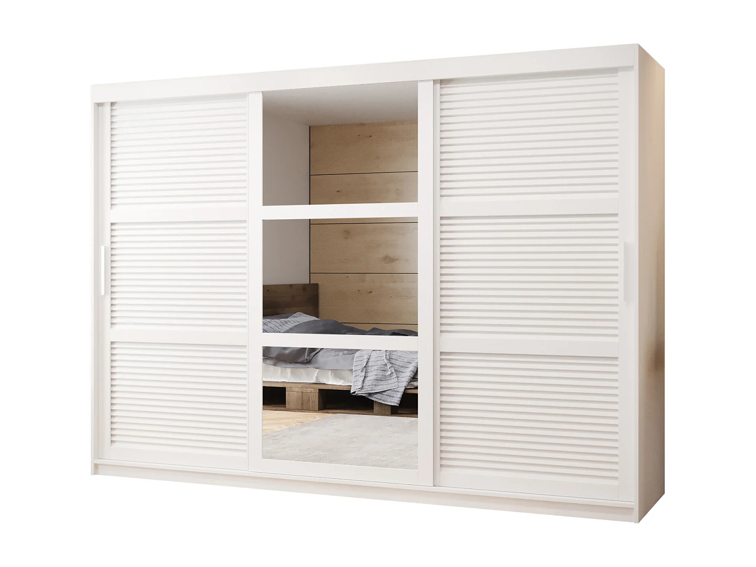 ARMOIRE ZALUZJA 2 À PORTES COULISSANTES 200/250/62 3 Portes (blanc)