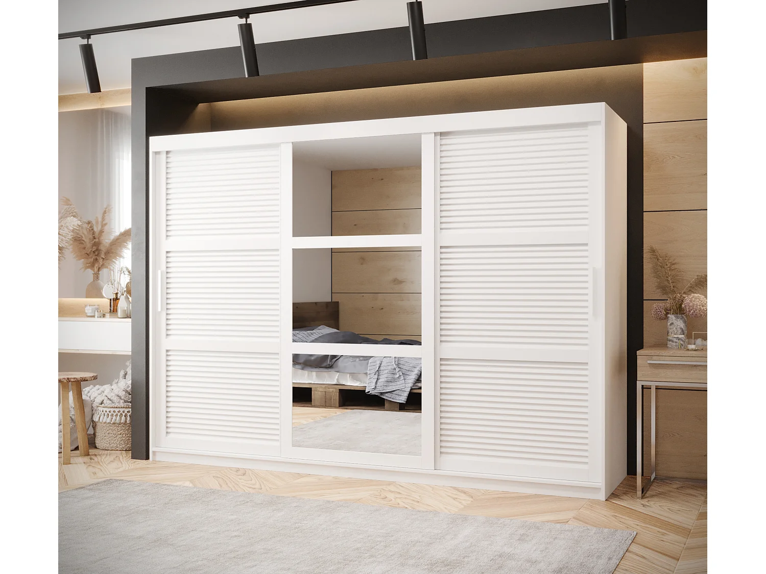 ARMOIRE ZALUZJA 2 À PORTES COULISSANTES 200/250/62 3 Portes (blanc)