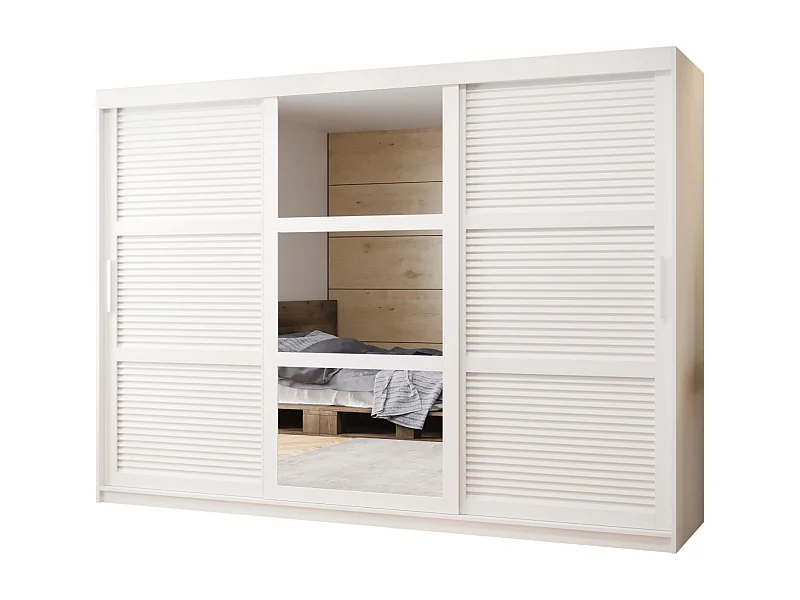 ARMOIRE ZALUZJA 2 À PORTES COULISSANTES 200/250/62 3 Portes (blanc)
