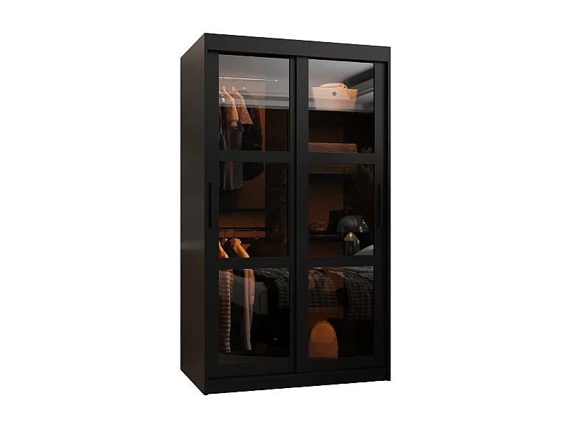 ARMADIO DOME AD ANTE SCORREVOLI 200/100/62 2 porte (Nero)