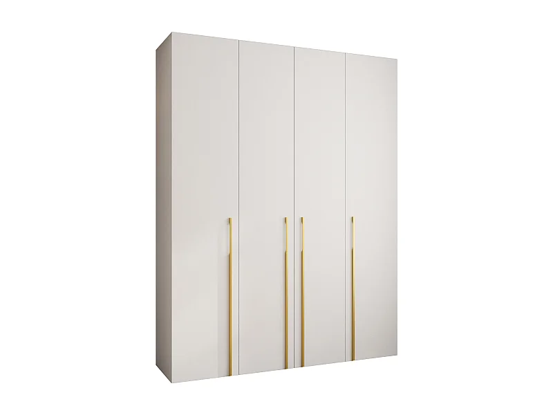 Draaideurkast Como 3 245,5/190/40 4-deurs (wit/goud)