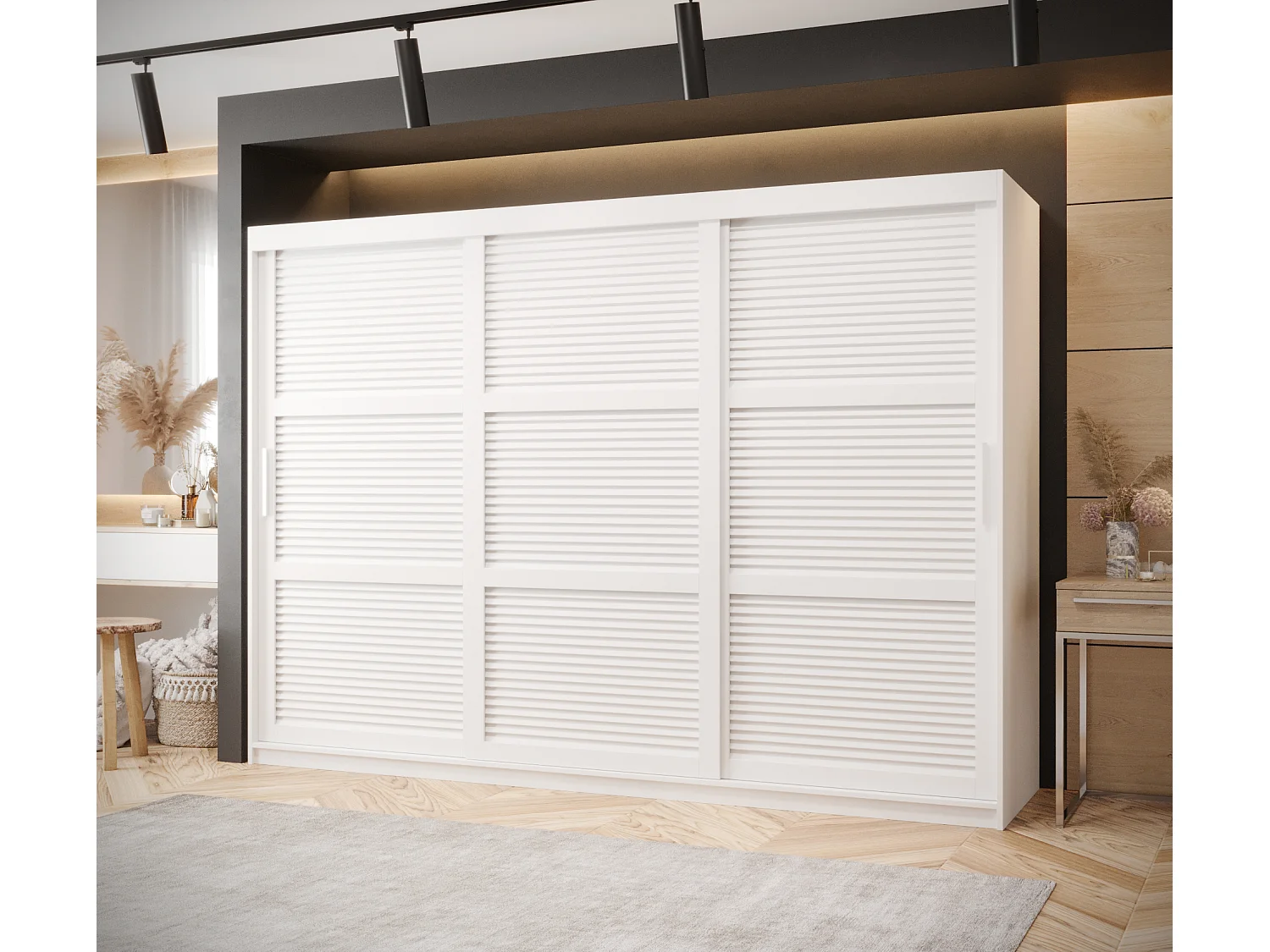 ARMOIRE ZALUZJA À PORTES COULISSANTES 200/250/62 3 Portes (blanc)