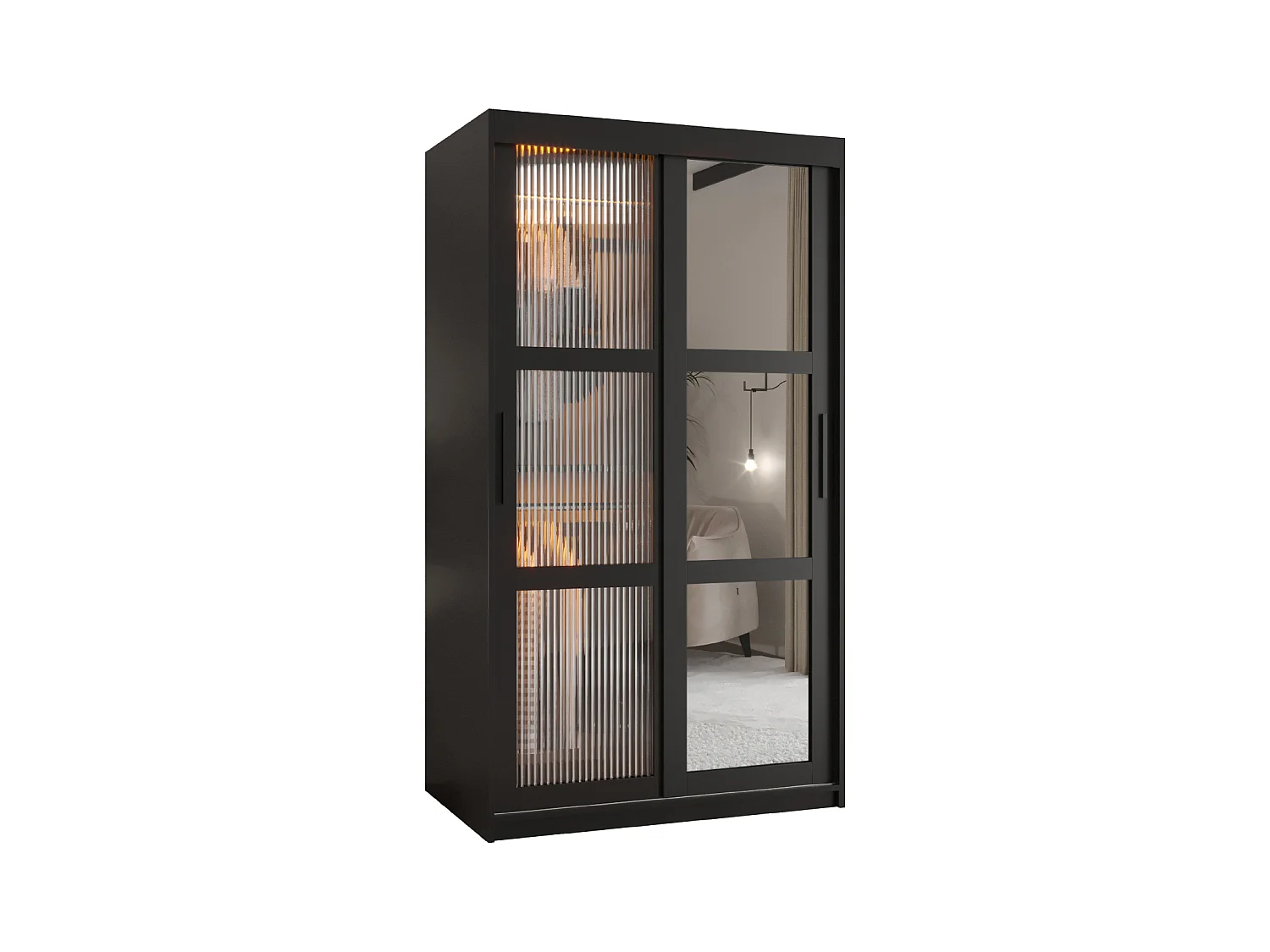 ARMADIO FLUTES 2 AD ANTE SCORREVOLI 200/100/62 2 porte (Nero)