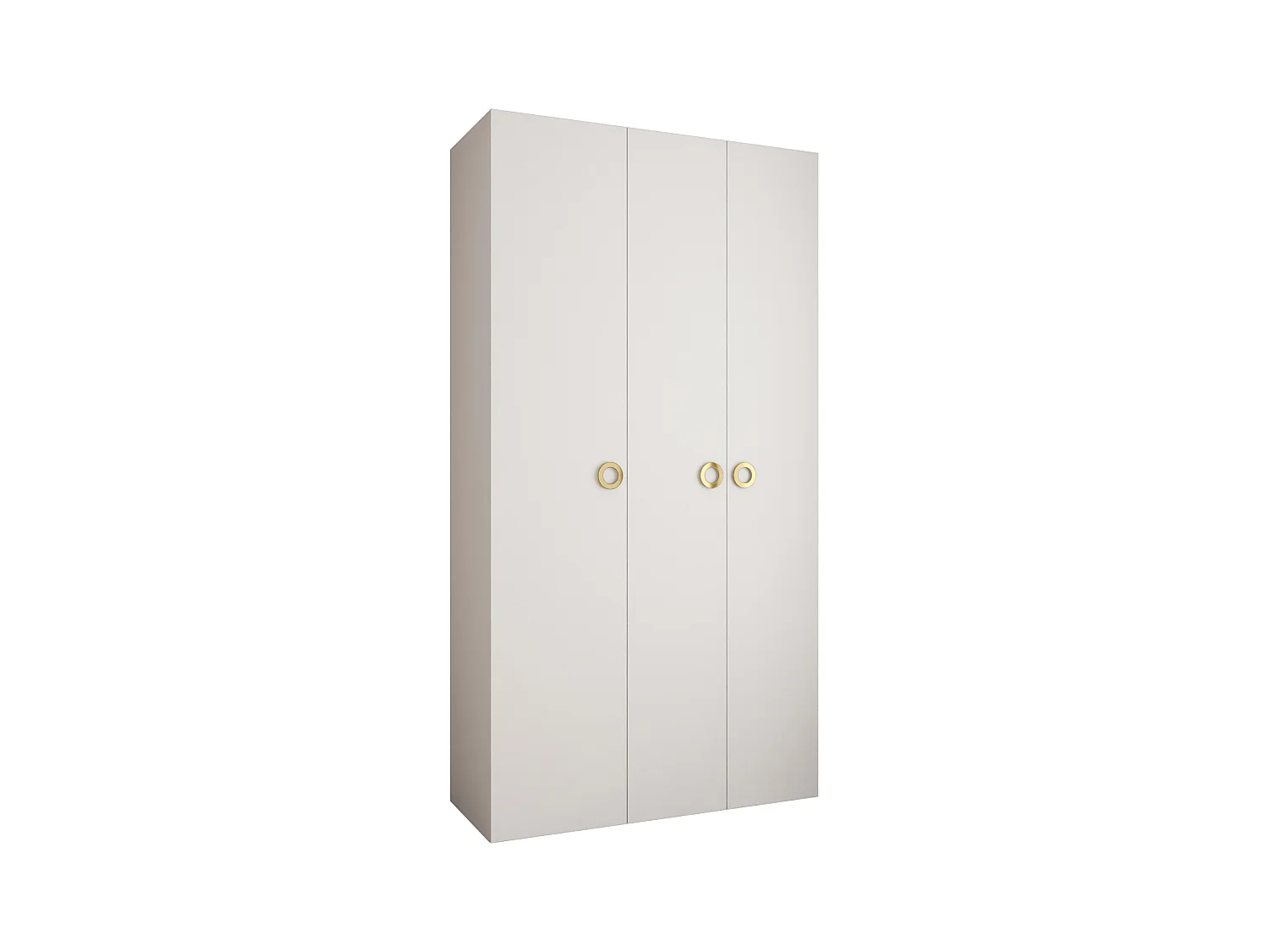 Armoire à portes battantes Como 1 245,5/130/40 3 portes (blanc/or)
