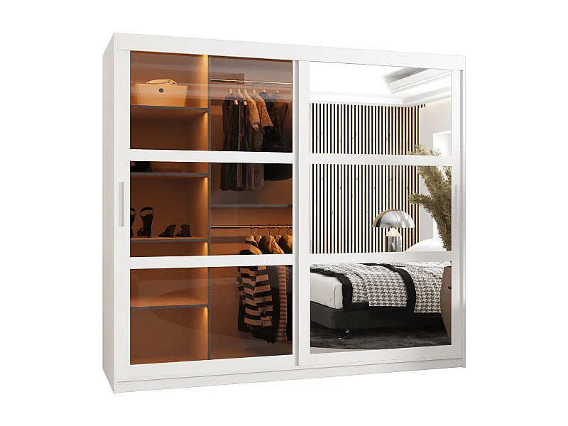 ARMOIRE DOME 2 À PORTES COULISSANTES 200/200/62 2 Portes (blanc)