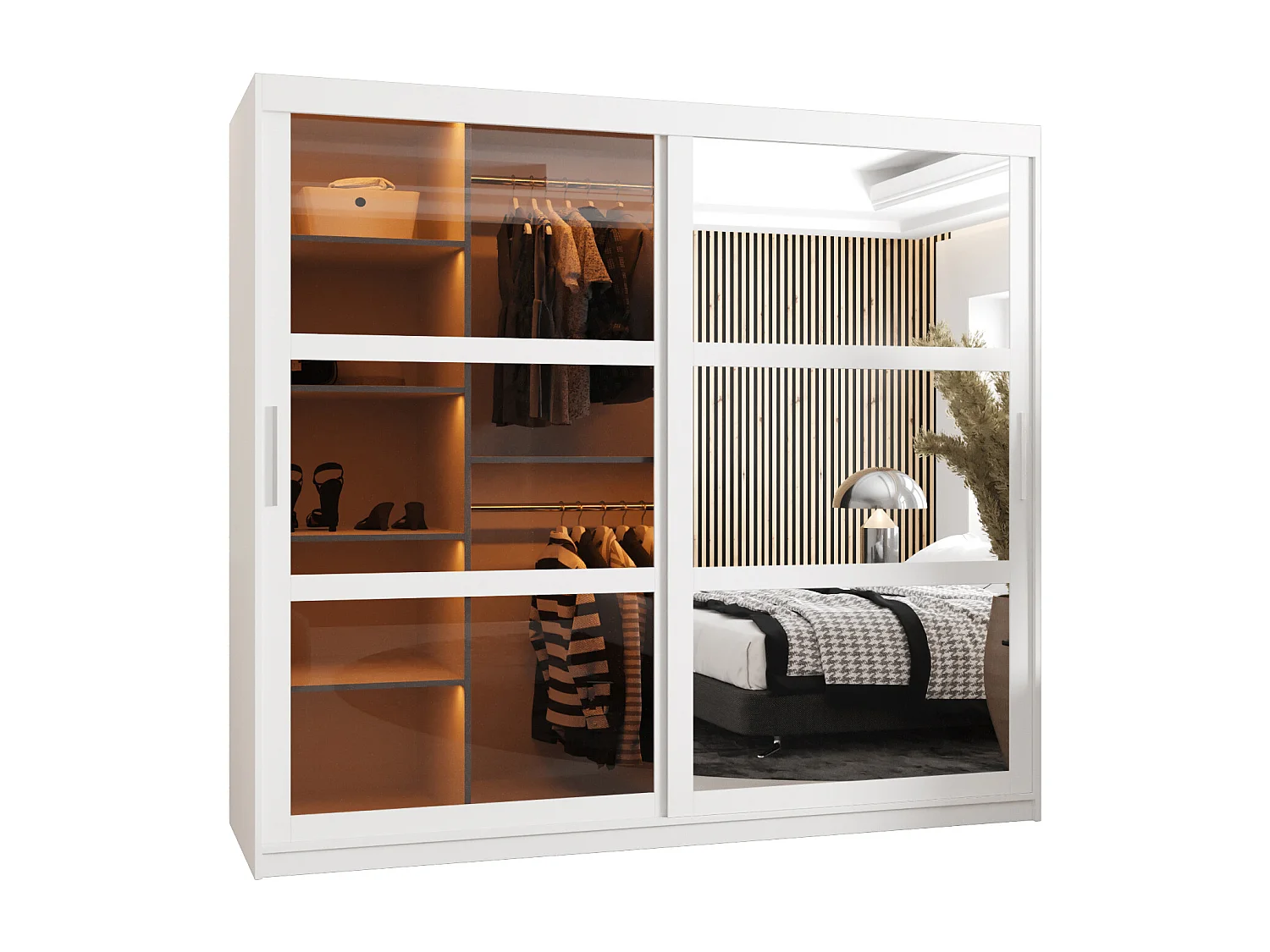 ARMADIO DOME 2 AD ANTE SCORREVOLI 200/200/62 2 porte (Bianco)