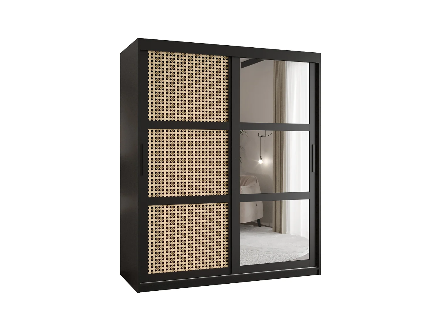 ARMOIRE PLECIONKA 2 À PORTES COULISSANTES 200/150/62 2 Portes (negro)