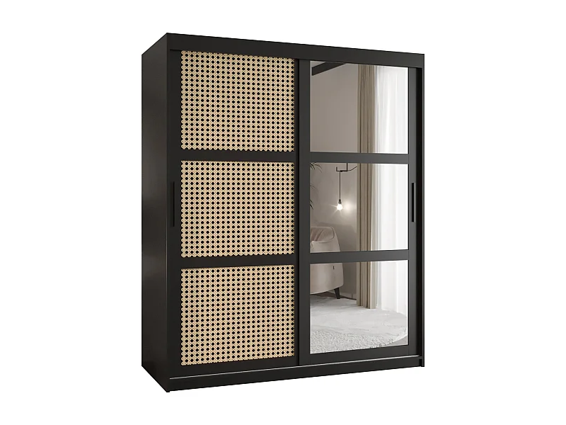 ARMOIRE PLECIONKA 2 À PORTES COULISSANTES 200/150/62 2 Portes (negro)