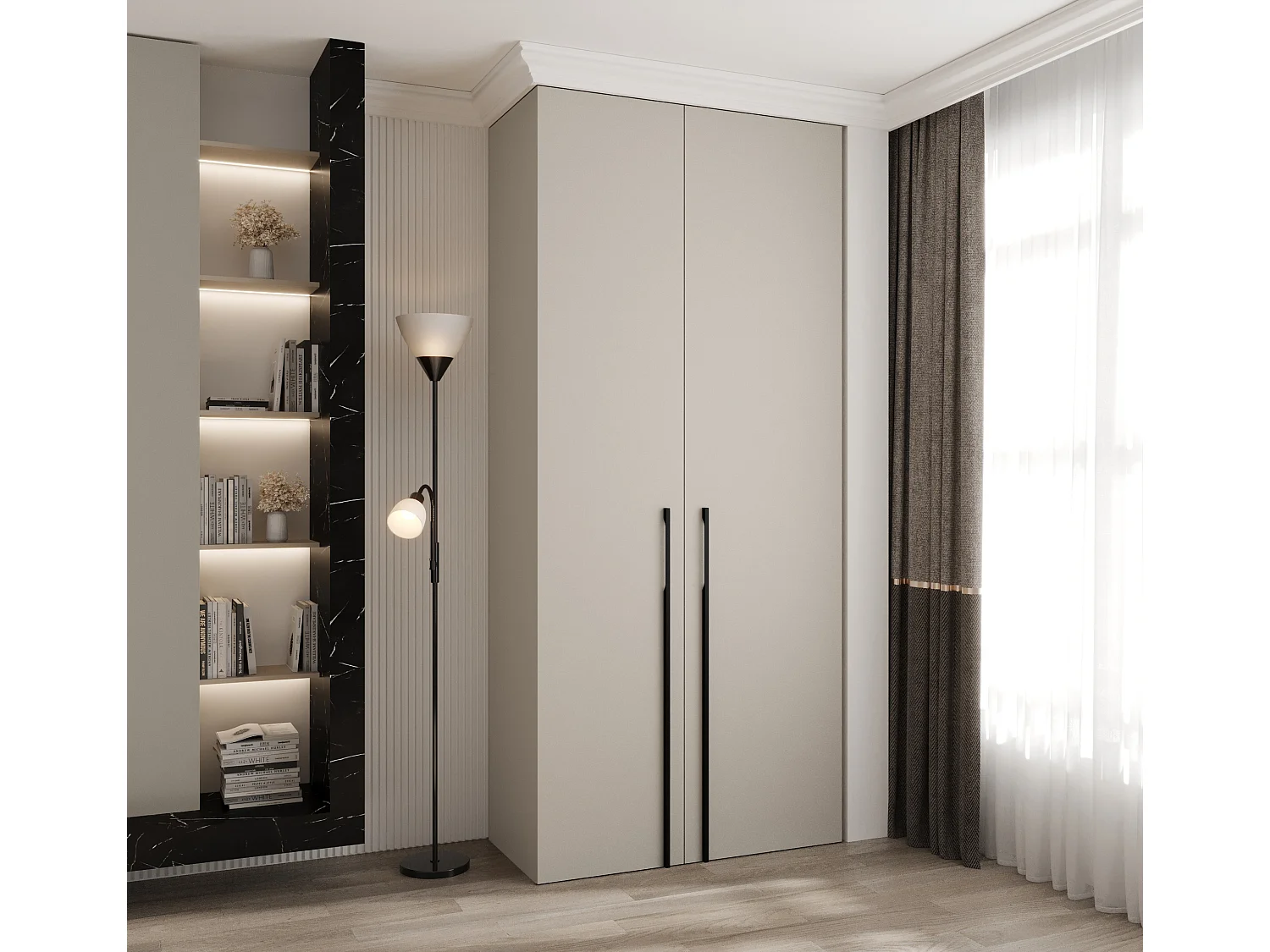 Armario Como 3 con puertas batientes 245,5/110/40 2 puertas (cachemira/negro)