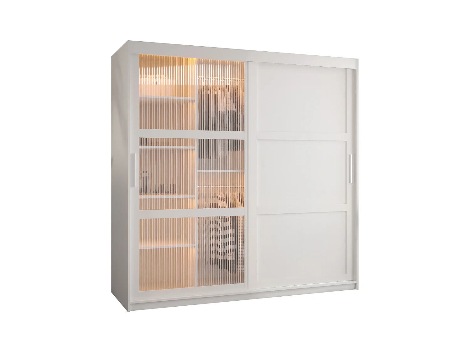 ARMOIRE FLUTES 3 À PORTES COULISSANTES 200/180/62 2 Portes (blanc)
