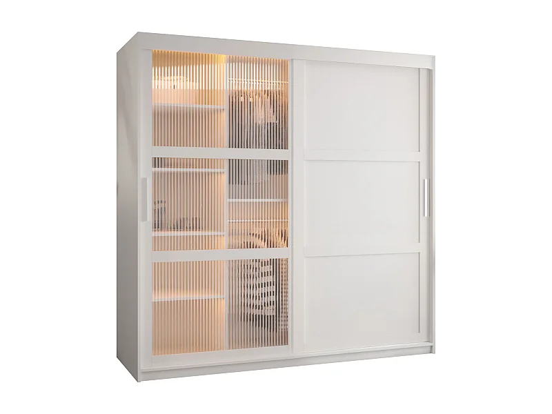 ARMOIRE FLUTES 3 À PORTES COULISSANTES 200/180/62 2 Portes (blanc)