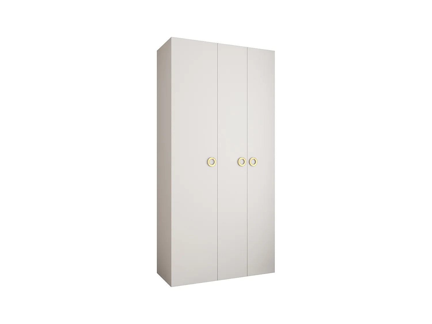 Armoire à portes battantes Como 1 245,5/120/50 3 portes (blanc/or)