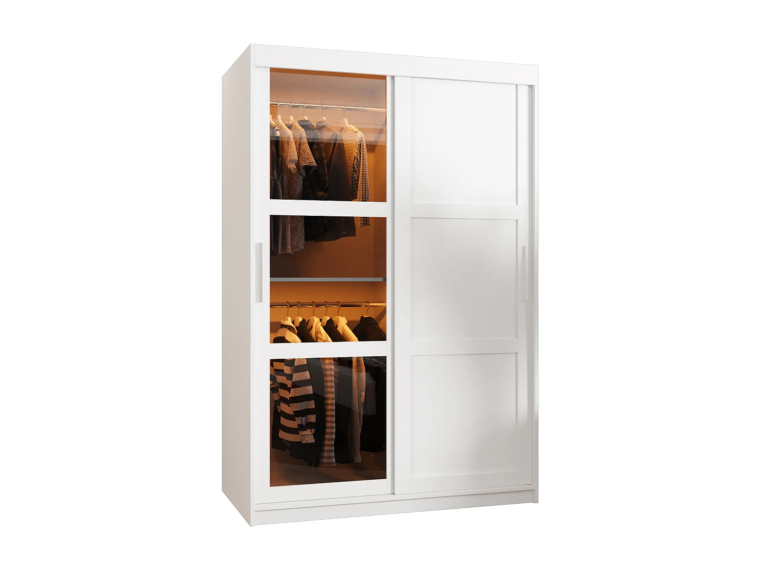 ARMOIRE DOME 3 À PORTES COULISSANTES 200/120/62 2 Portes (blanc)