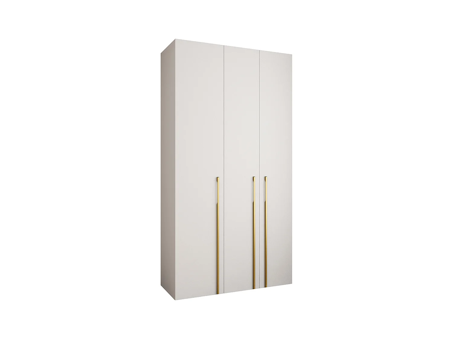 Drehtürenschrank Como 3 245,5/130/50 3-türig (Weiß/Gold)