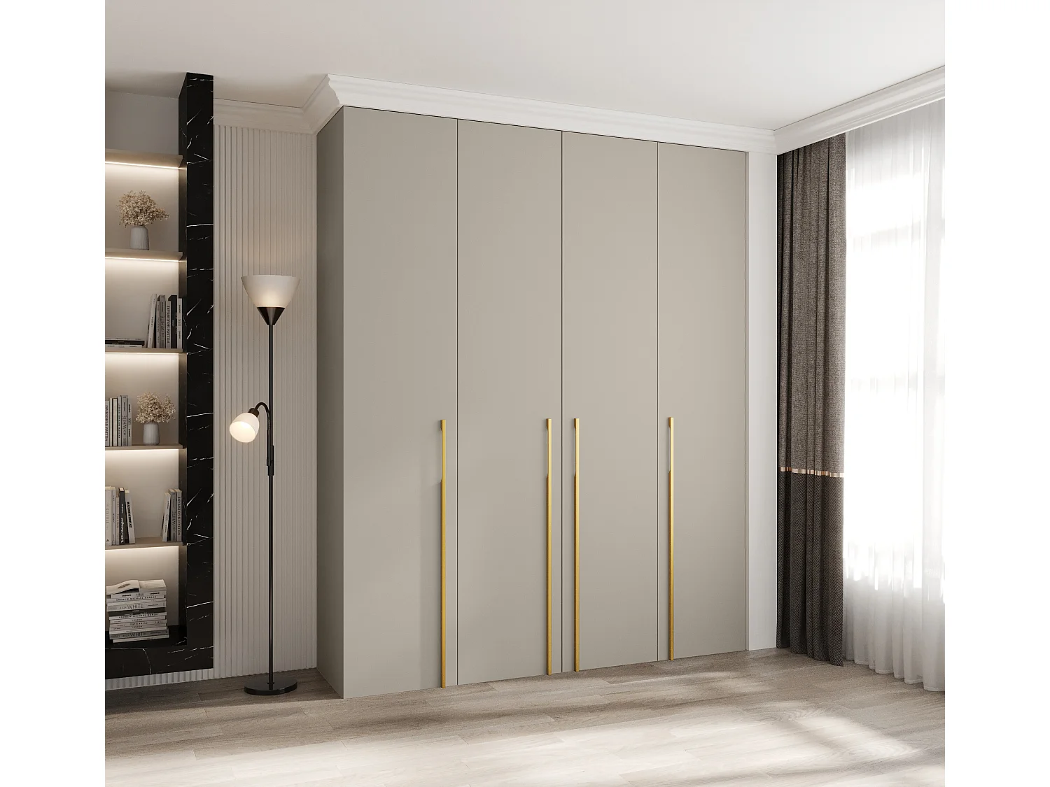 Drehtürenschrank Como 3 245,5/200/50 4-türig (Kaschmir/Gold)