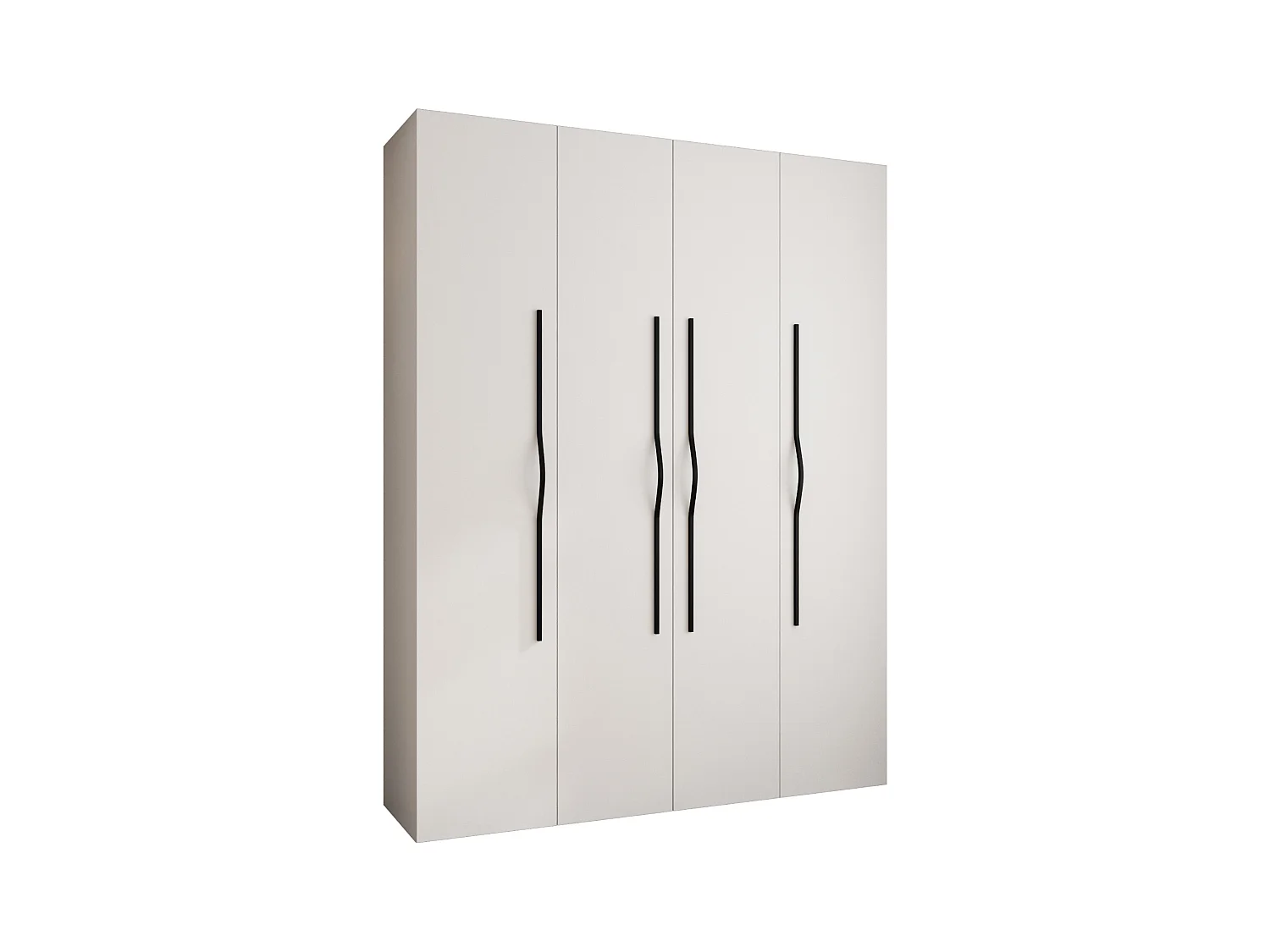 Armoire à portes battantes Como 2 245,5/190/40 4 portes (blanc/noir)