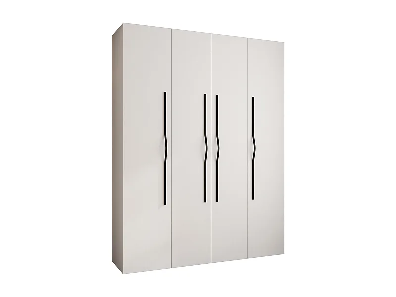 Drehtürenschrank Como 2 245,5/190/40 4-türig (Weiß/Schwarz)