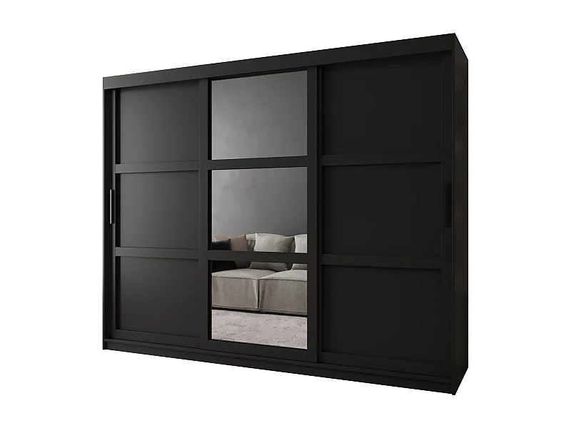 ARMOIRE MIROR 3 À PORTES COULISSANTES 200/250/62 3 Portes (negro)