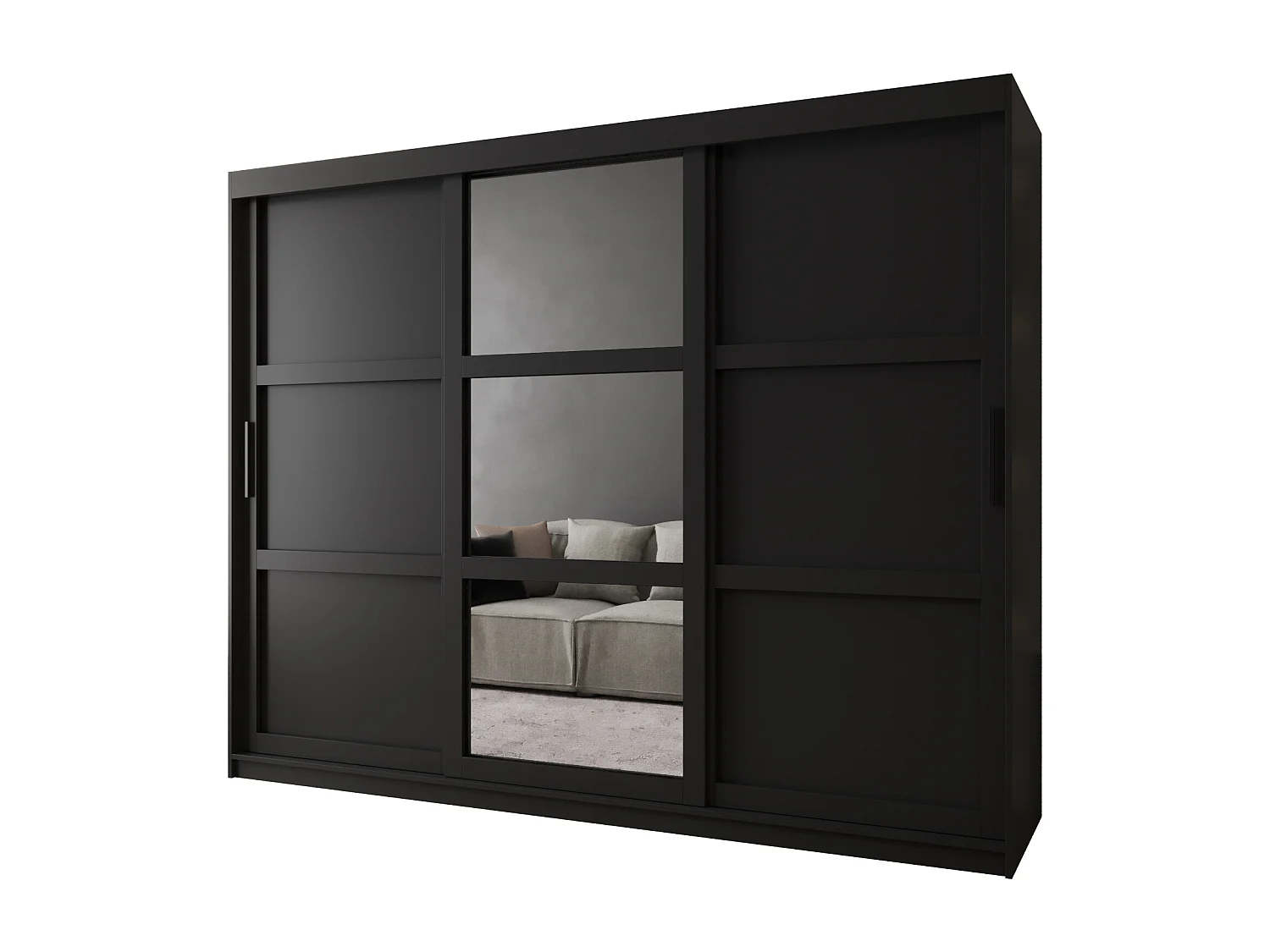 ARMOIRE MIROR 3 À PORTES COULISSANTES 200/250/62 3 Portes (negro)
