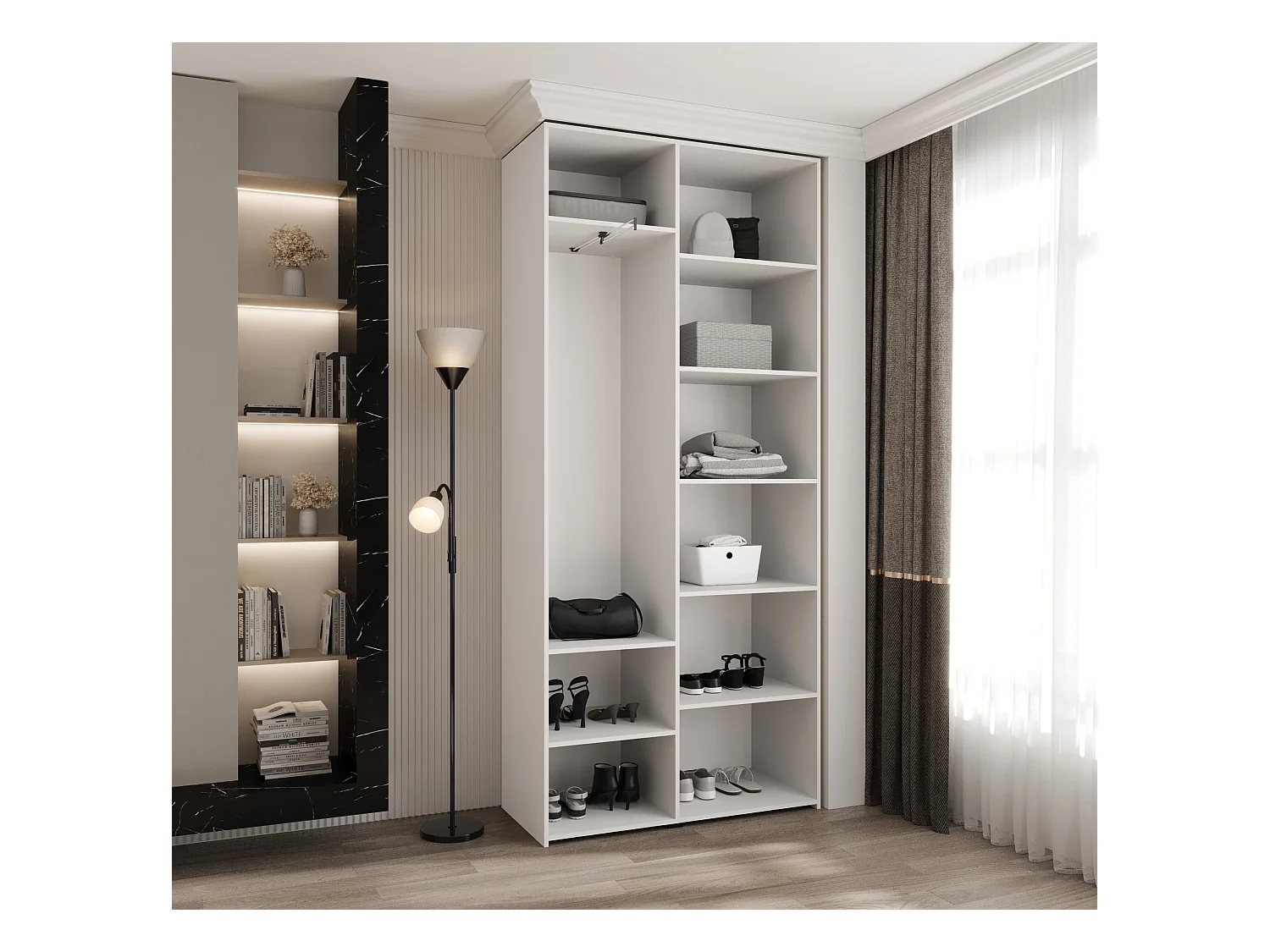 Drehtürenschrank Como 2 245,5/110/40 2-türig (Weiß/Gold)