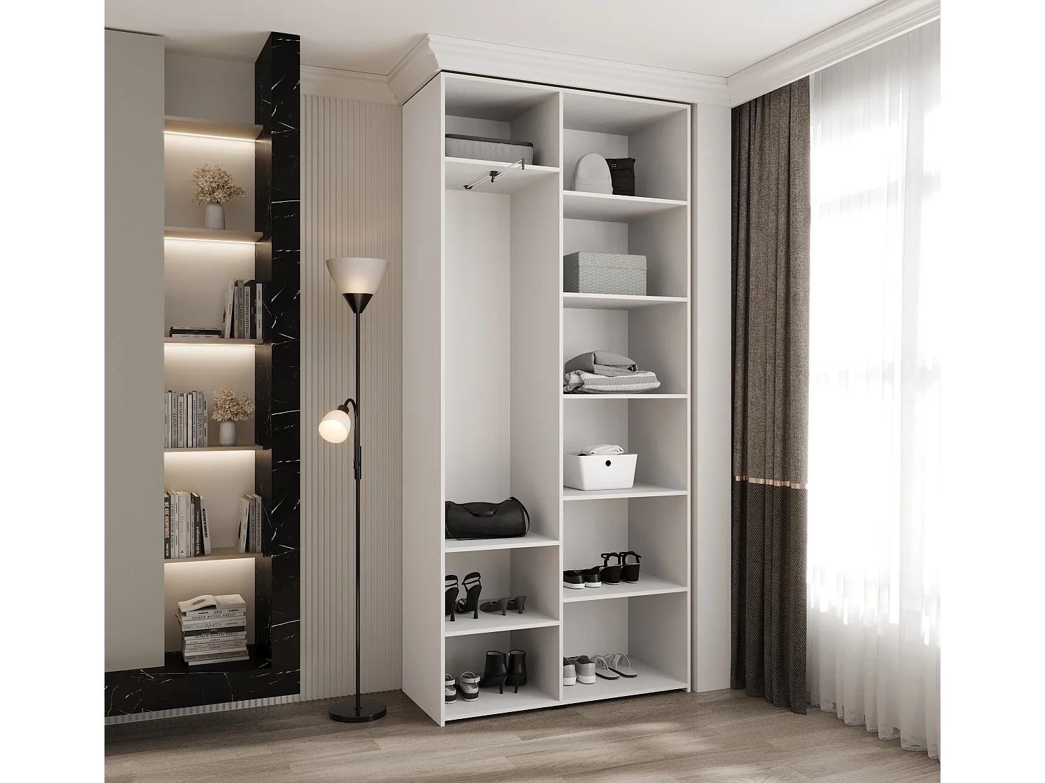 Drehtürenschrank Como 2 245,5/110/40 2-türig (Weiß/Gold)