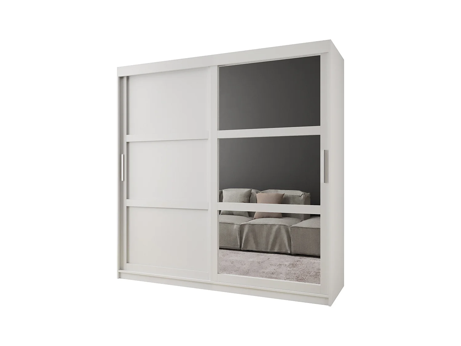 ARMOIRE MIROR 3 À PORTES COULISSANTES 200/200/62 2 Portes (blanc)