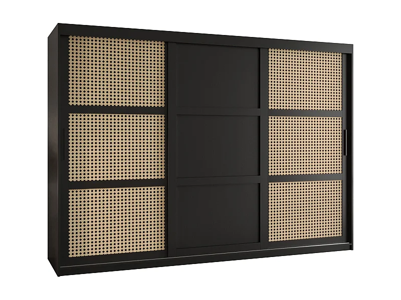 SCHWEBETÜRENSCHRANK PLECIONKA 3 200/250/62 3-türig (Schwarz)