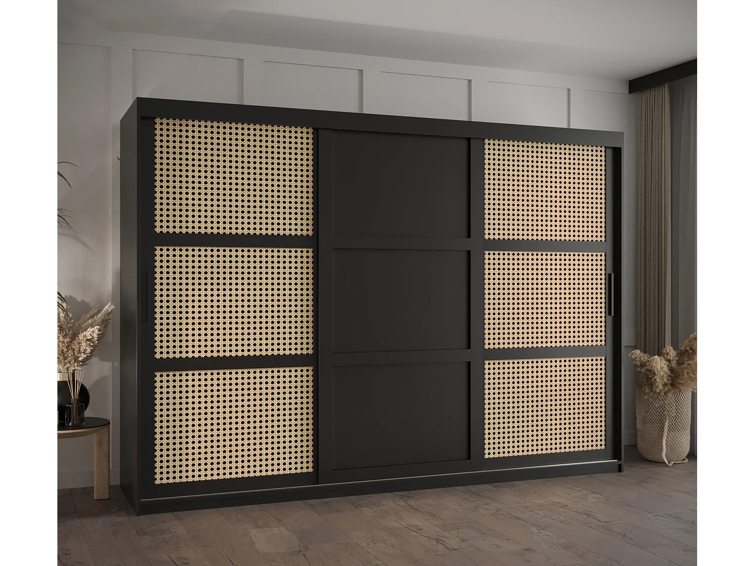 ARMARIO PLECIONKA 3 DE PUERTAS CORREDERAS 200/250/62 3 puertas (negro)