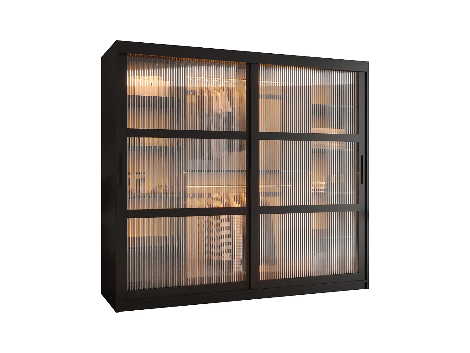 ARMOIRE FLUTES À PORTES COULISSANTES 200/200/62 2 Portes (noir)