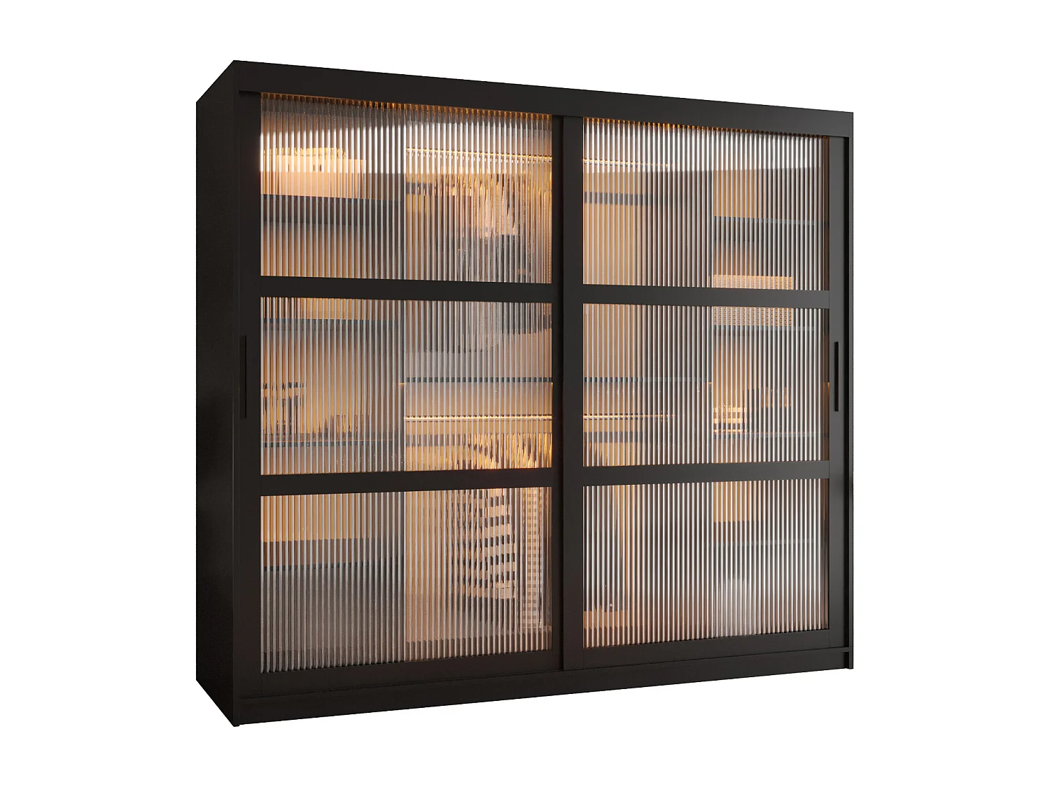 FLUTES KLEDINGKAST MET SCHUIFDEUREN 200/200/62 2 deuren (zwart)