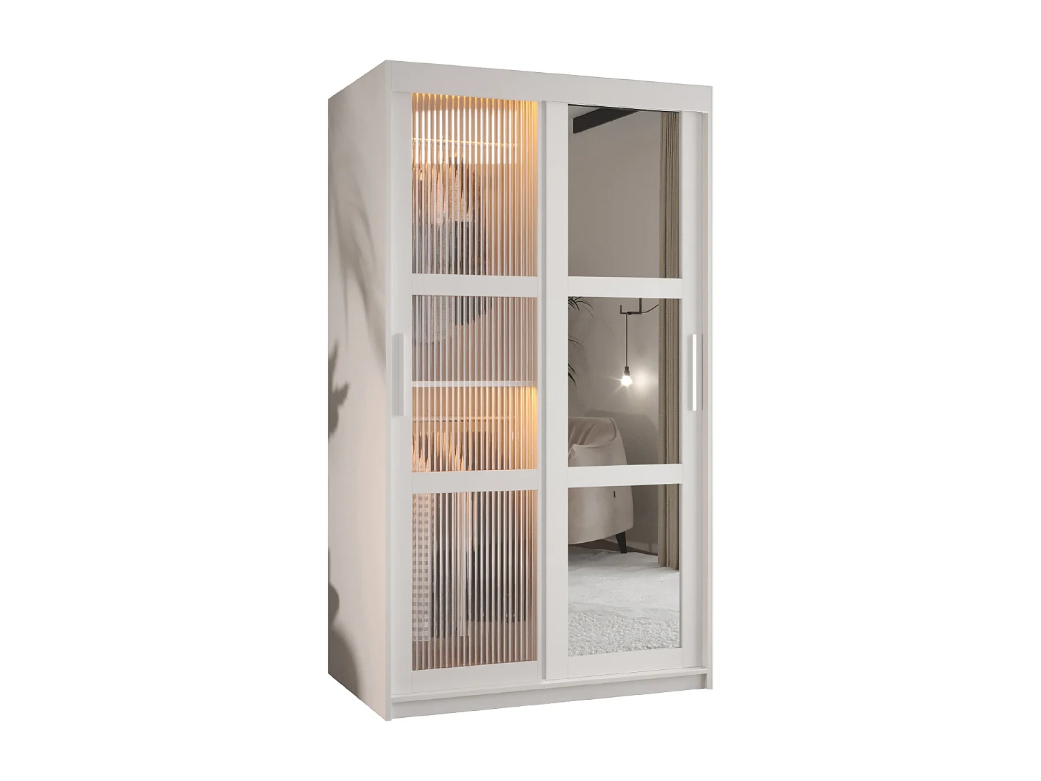 ARMADIO FLUTES 2 AD ANTE SCORREVOLI 200/100/62 2 porte (Bianco)