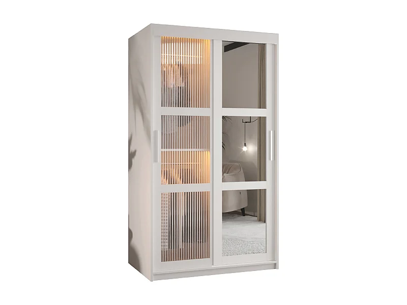 ARMOIRE FLUTES 2 À PORTES COULISSANTES 200/100/62 3 Portes (blanc)