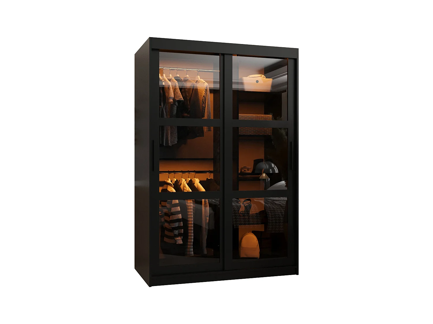 ARMOIRE DOME À PORTES COULISSANTES 200/120/62 2 Portes (negro)