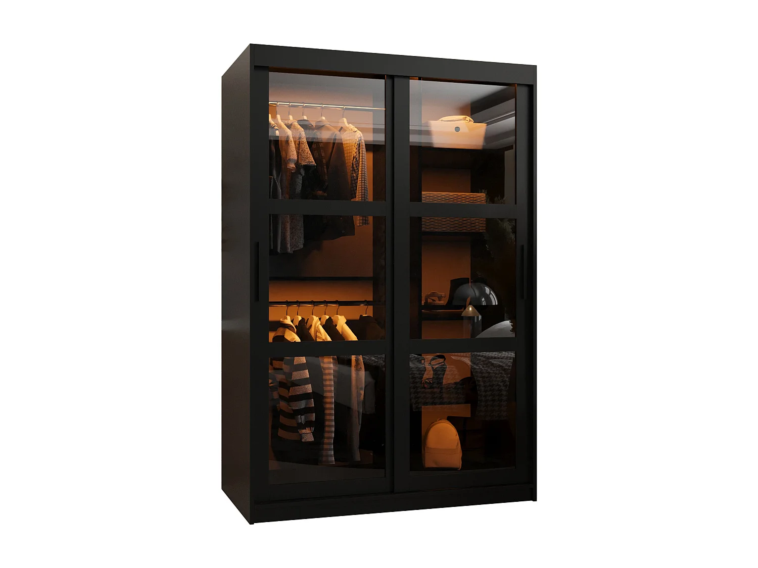 ARMOIRE DOME À PORTES COULISSANTES 200/120/62 2 Portes (negro)