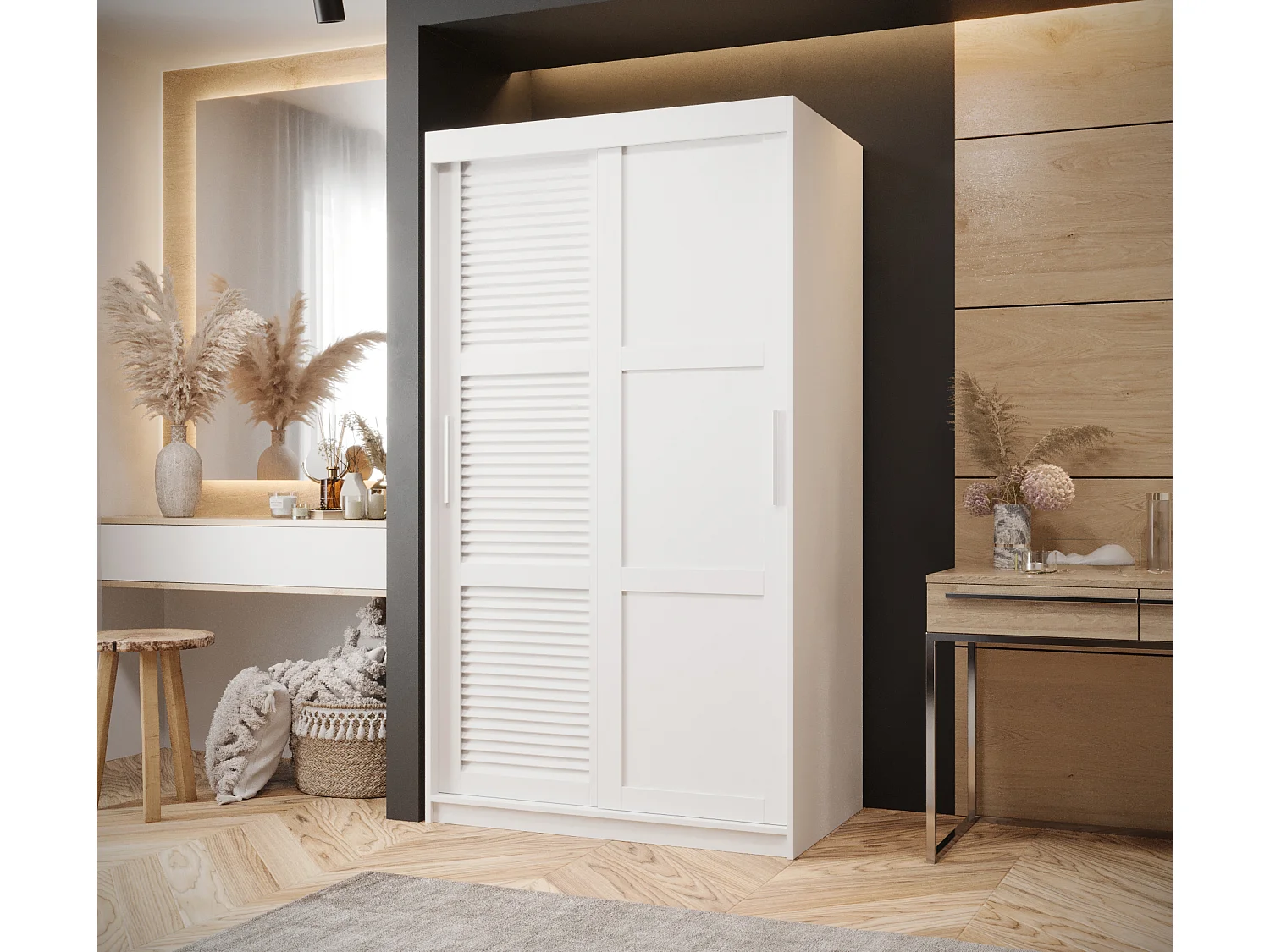 SCHWEBETÜRENSCHRANK ZALUZJA 3 200/100/62 2-türig (Weiß)