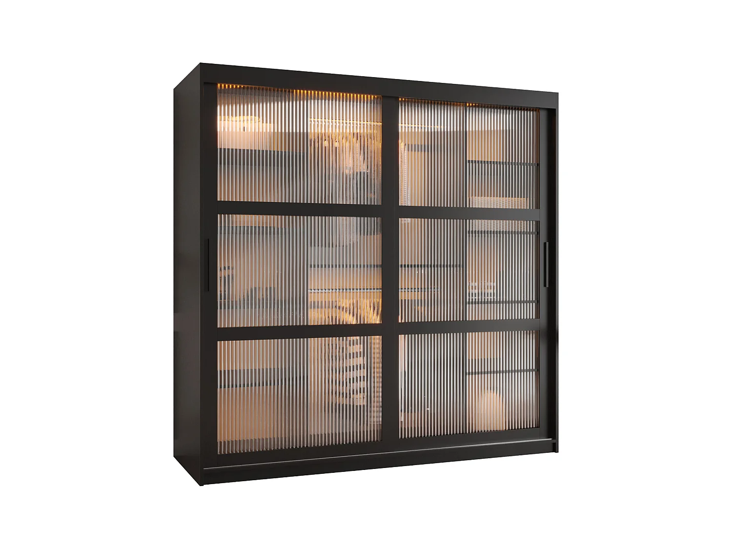 ARMOIRE FLUTES À PORTES COULISSANTES 200/180/62 2 Portes (noir)