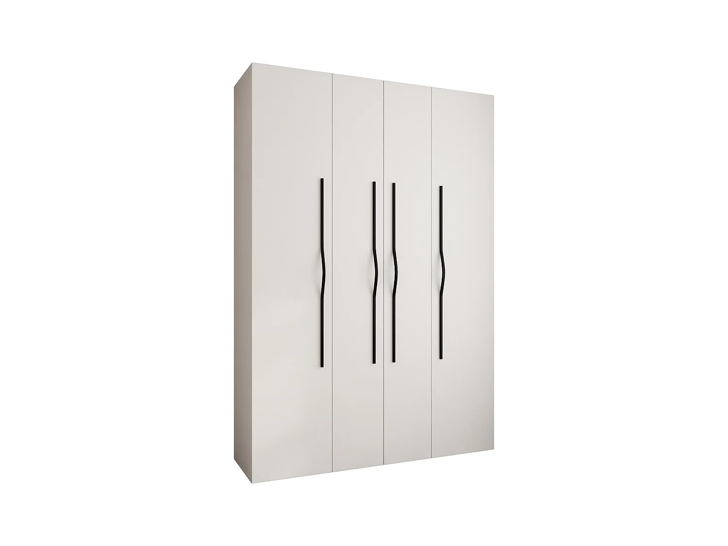 Armoire à portes battantes Como 2 245,5/170/50 4 portes (blanc/noir)