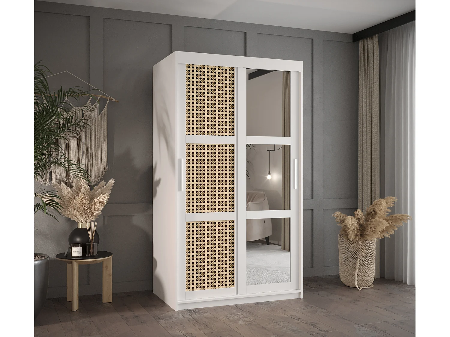 SCHWEBETÜRENSCHRANK PLECIONKA 2 200/100/62 2-türig (Weiß)