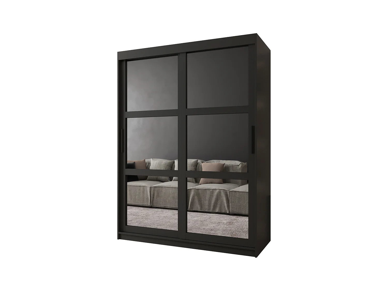 Armoire Miror à Portes Coulissantes 200/150/62 avec Miroir Poli et Construction Solide