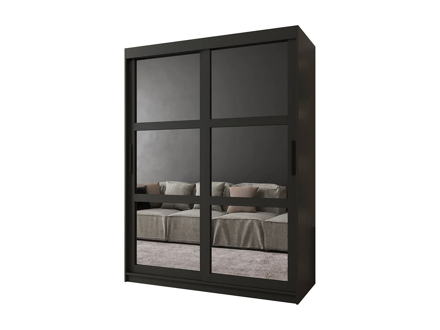 Armoire Miror à Portes Coulissantes 200/150/62 avec Miroir Poli et Construction Solide