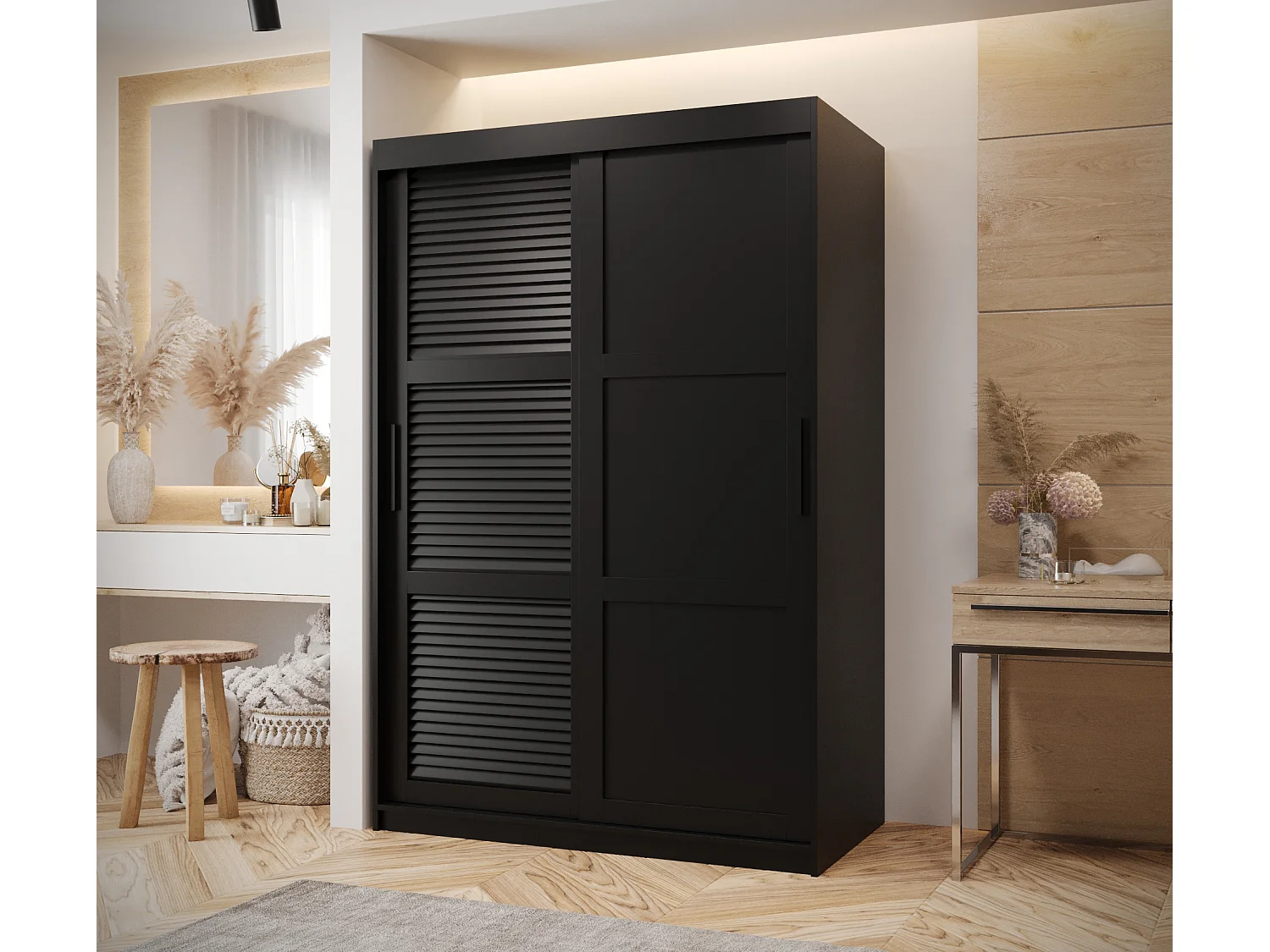 ARMOIRE ZALUZJA 3 À PORTES COULISSANTES 200/120/62 2 Portes (negro)