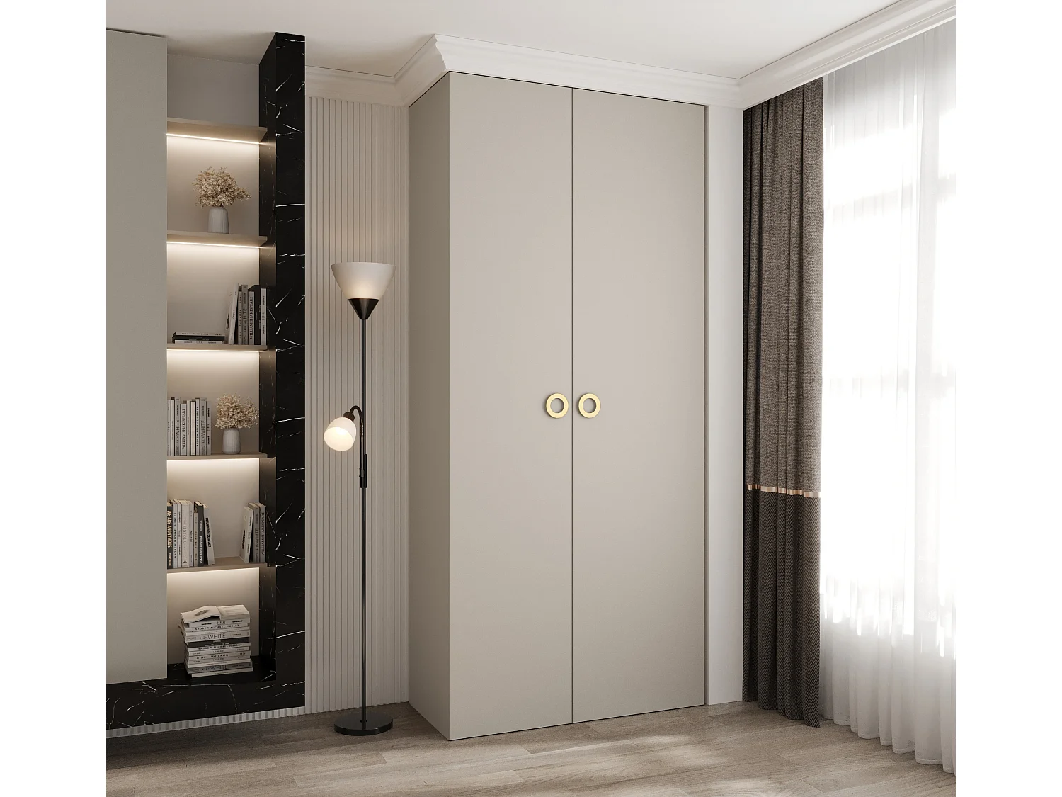 Drehtürenschrank Como 1 245,5/110/50 2-türig (Kaschmir/Gold)