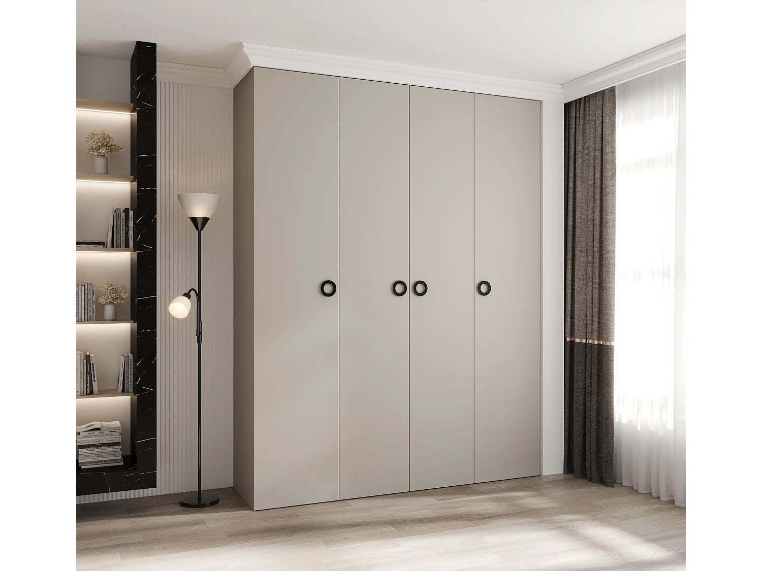 Armoire à portes battantes Como 1 245,5/190/40 4 portes (cachemire/noir)