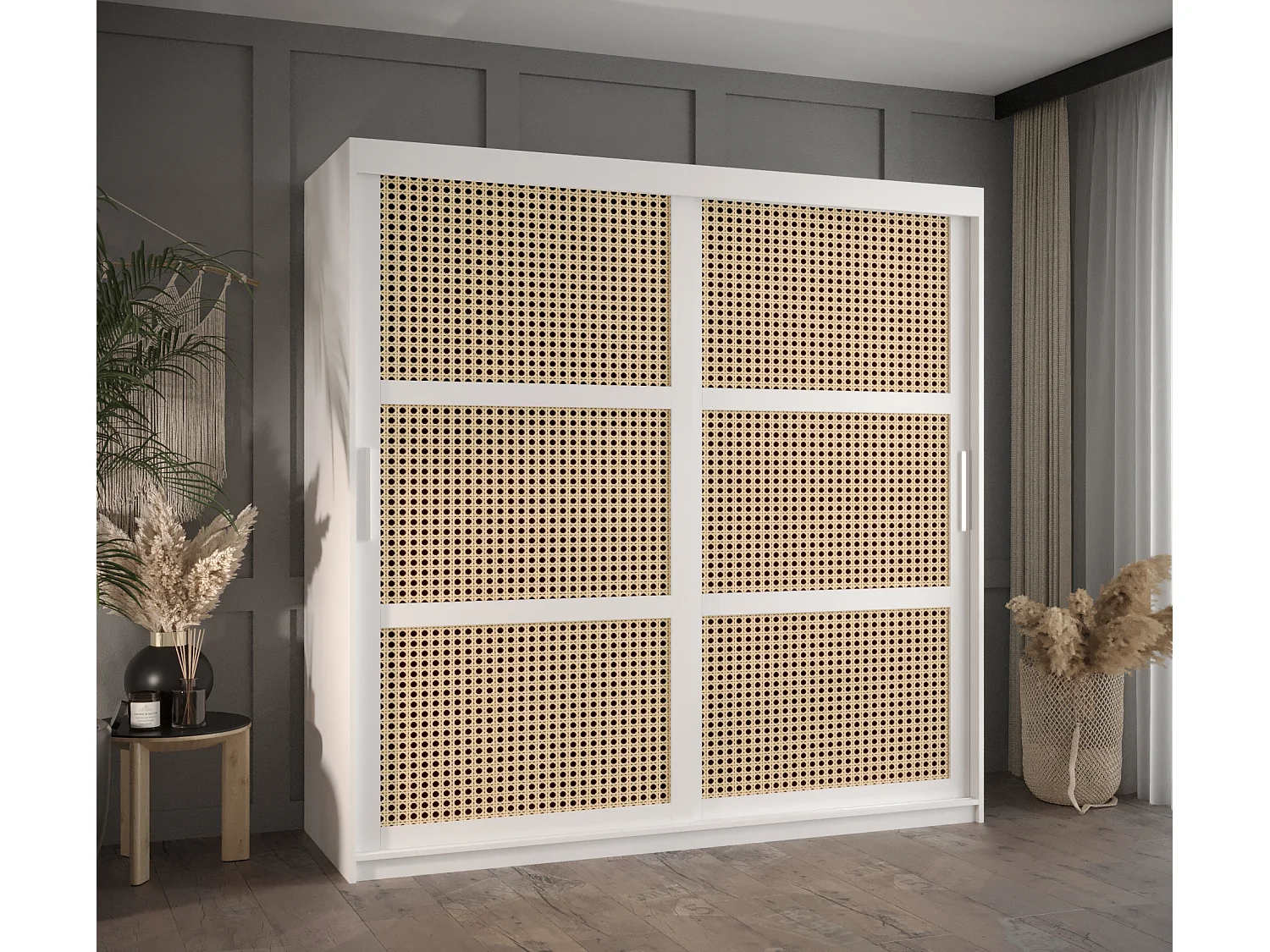 ARMOIRE PLECIONKA À PORTES COULISSANTES 200/180/62 2 Portes (blanc)