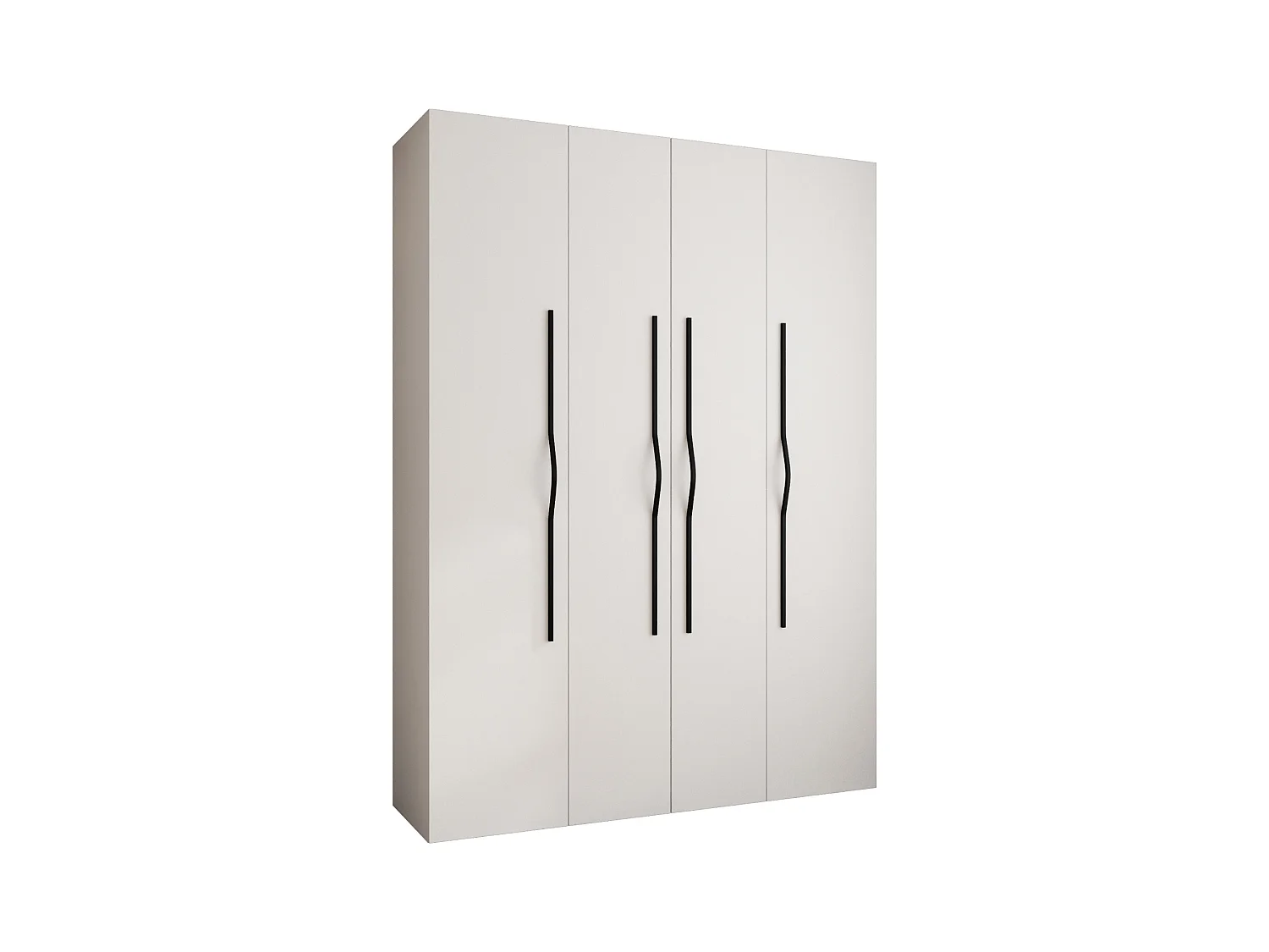 Armoire à portes battantes Como 2 245,5/180/40 4 portes (blanc/noir)