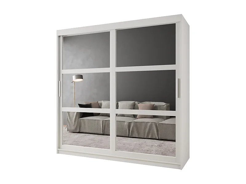 SCHWEBETÜRENSCHRANK MIROR 200/200/62 2-türig (Weiß)